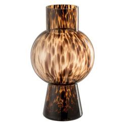 Bon marché ⭐ Paris Prix Vase Boule En Verre Design Poiso 31cm Marron ????