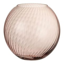 Sortie ???? Paris Prix Vase Design En Verre Canne Rond 25cm Rose ????
