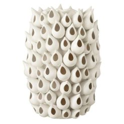 Tout neuf ???? Paris Prix Vase Design Anémone Céramique 31cm Blanc ⭐