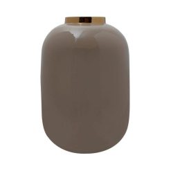 Meilleure affaire ???? Paris Prix Vase Rond Déco Polko 25cm Taupe & Or ????
