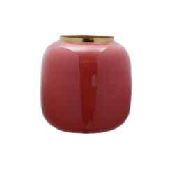 Budget ???? Paris Prix Vase Rond Design Bynta 17cm Corail & Or ????