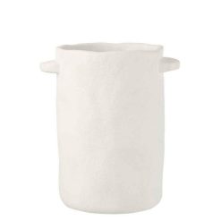 Le moins cher ❤️ Paris Prix Vase Allongé En Ciment Gustave 30cm Blanc ????
