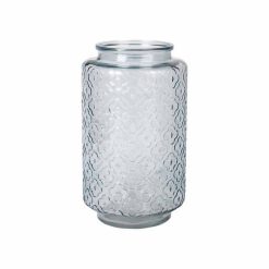 Le moins cher ???? Paris Prix Vase Déco En Verre Relief Fleur 26cm Bleu Ciel ????