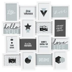 Meilleur prix 🎉 ATMOSPHERA Pêle-mêle 16 Photos - L. 59 Cm - Blanc ✔️