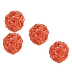 Coupon ???? Paris Prix Lot De 10 Boules Décoratives Rotin 3cm Orange ????