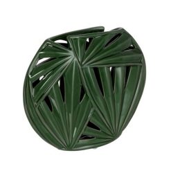 Le moins cher ???? Paris Prix Vase Design Ovale Céramique Tropical 32cm Vert ????
