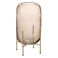 De gros ❤️ Paris Prix Vase Sur Pied En Verre Pieto 30cm Marron ????