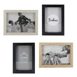 Meilleure vente ✔️ Paris Prix Lot De 4 Cadres Photo Cadas 20cm Naturel & Noir ❤️