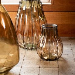 Alternative view of Budget ???? Paris Prix Vase Design En Verre Fusion 30cm Taupe ????