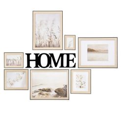 Promo ???? Lot De 7 Cadres Photos & Mot Sael 130cm Naturel ????