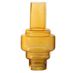 Tout neuf ???? Paris Prix Vase Design En Verre Rino 35cm Ocre ✔️