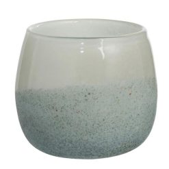 Acheter ???? Paris Prix Vase Rond Design Verre Tara 14cm Blanc & Gris ????