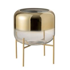 Vente flash ???? Paris Prix Vase Sur Pied Design Oceanne 24cm Or ????