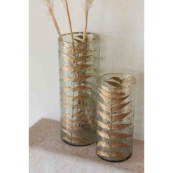 Alternative view of De gros ???? Paris Prix Vase Design En Verre Golden Leaf 42cm Or ????