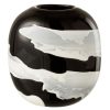 Promo ⭐ Paris Prix Vase Design En Verre Bologna 21cm Blanc & Noir ????