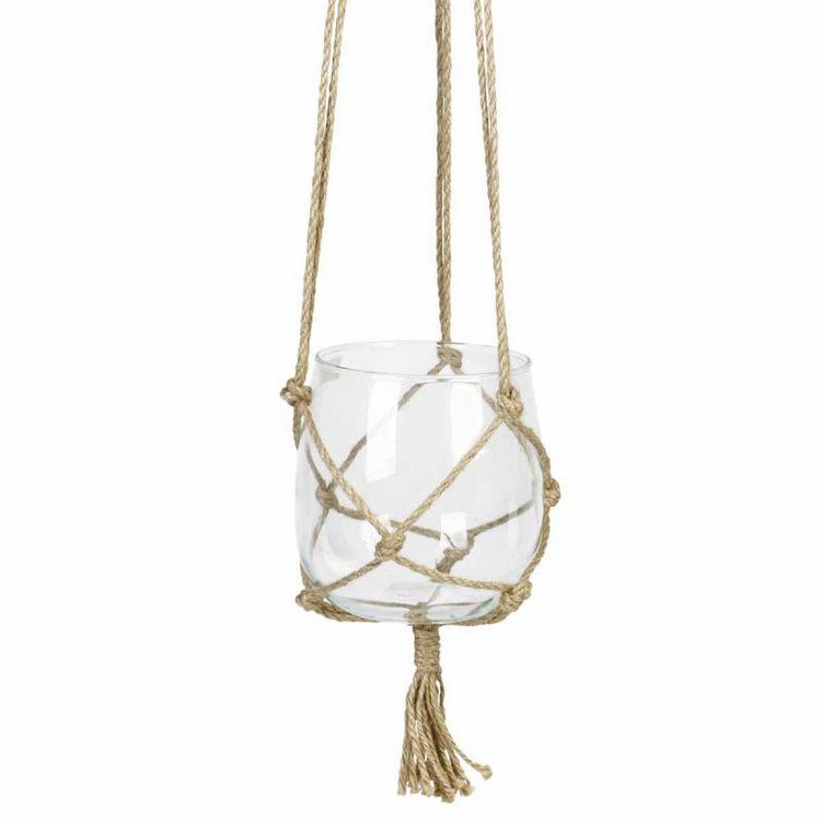 Promo ???? Paris Prix Boule En Verre Suspendue Chanvre 15cm Transparent & Naturel ???? 3 Promo ???? Paris Prix Boule En Verre Suspendue Chanvre 15cm Transparent & Naturel ????