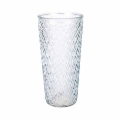 Meilleure affaire ???? Paris Prix Vase Déco En Verre Relief Losange 30cm Bleu Ciel ????