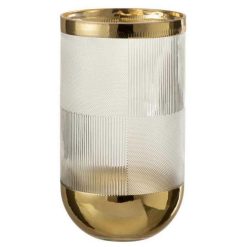 Nouveau ???? Paris Prix Vase Design Sucomba 27cm Transparent & Or ????