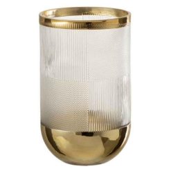 Offres âš Paris Prix Vase Design Sucomba 21cm Transparent & Or ????