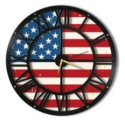 Acheter 🧨 HOME MANIA Horloge Murale En Métal Wall USA - Diam. 50 Cm - Noir 👍