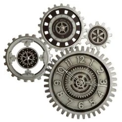 Tout neuf 🔥 Pendule Mécanique Vintage Nagi 57x58cm Argent ✨