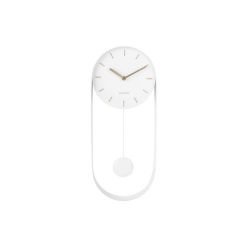 Remise ???? Karlsson Horloge à Balancier Design Charm - H. 50 Cm - Blanc ????