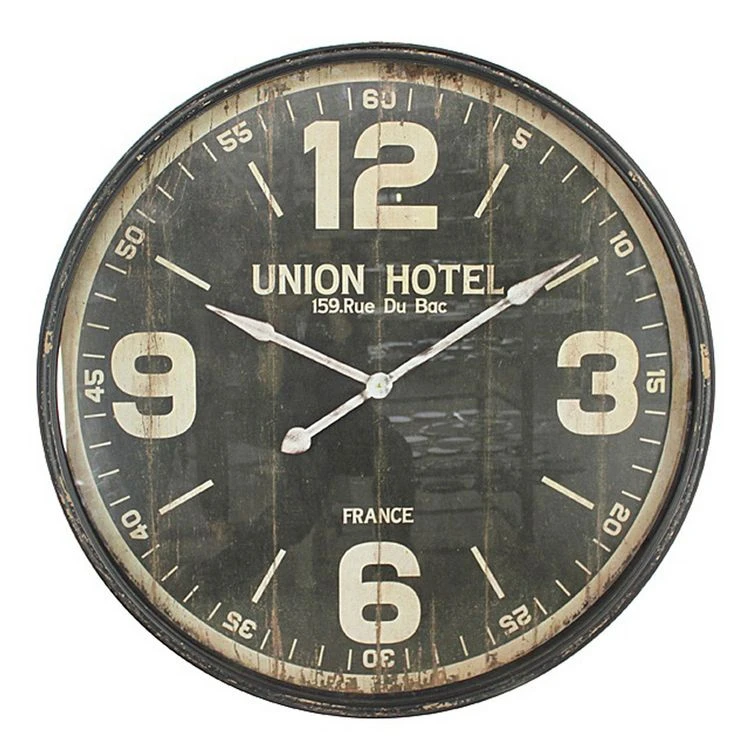 Promo ⌛ ATMOSPHERA Pendule Hôtel - Diam. 90 Cm. - Métal - Noir 🥰 3 Promo ⌛ ATMOSPHERA Pendule Hôtel - Diam. 90 Cm. - Métal - Noir 🥰