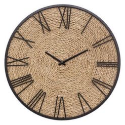 Coupon â Horloge Murale DĂ©co En Paille Nico 50cm Beige ????