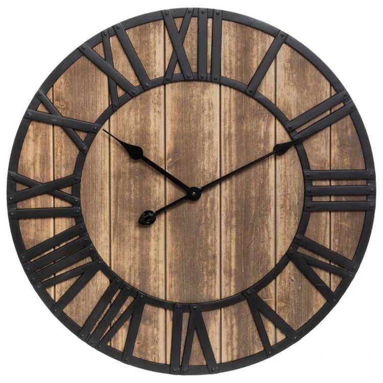 Bon marché 😀 Horloge Murale Vintage Tya 60cm Marron 😉 3 Bon marché 😀 Horloge Murale Vintage Tya 60cm Marron 😉