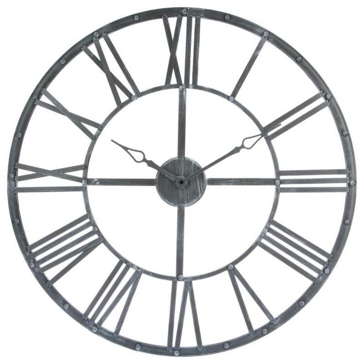Meilleur prix ???? Pendule Murale Métal Vintage 70cm Gris ???? 3 Meilleur prix ???? Pendule Murale Métal Vintage 70cm Gris ????