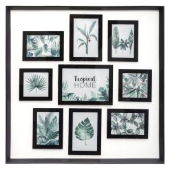 Meilleure affaire ???? ATMOSPHERA Pêle-mêle Nick Transparent 9 Photos Noir - 57 X 57 Cm ????