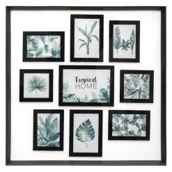 Meilleure affaire 🔥 ATMOSPHERA Pêle-mêle Nick Transparent 9 Photos Noir - 57 X 57 Cm 💯