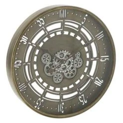 Remise 🌟 Paris Prix Horloge Murale Engrenage Secondes 60cm Cuivre 🥰