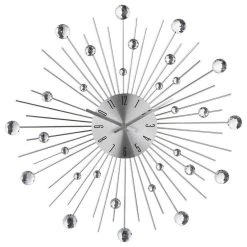 Remise 🌟 ATMOSPHERA Pendule Alu Strass Ø50cm ⭐