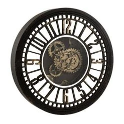 Nouveau 🌟 Paris Prix Horloge Murale Mécanisme Miroir 60cm Noir & Or 🎁