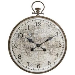 Tout neuf ✨ Horloge Murale à Vitre Bombée Globe 55cm Gris ????