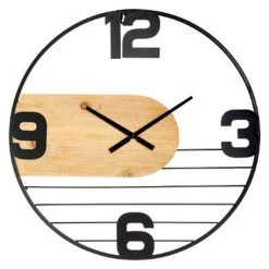 Tout neuf ✔️ Horloge Murale En Métal Design Emy 60cm Noir 😀