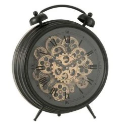 Nouveau ❤️ Paris Prix Réveil à Poser Vintage Mécanisme 47cm Noir 🔔