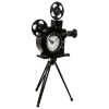 Tout neuf ???? Pendule à Poser Design Métal Camera 53cm Noir ⭐