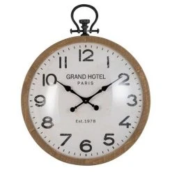 Le moins cher ✨ Paris Prix Horloge Murale Vintage Hotel 92cm Naturel ⌛