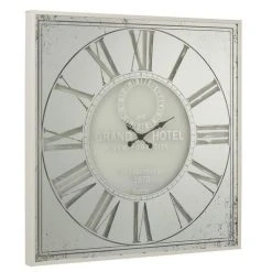 Le moins cher 🔥 Paris Prix Horloge Murale En Métal Carrée 100cm Blanc ❤️