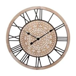 Grosses soldes 🛒 Pendule Murale Ronde Mirco 67cm Naturel 🤩