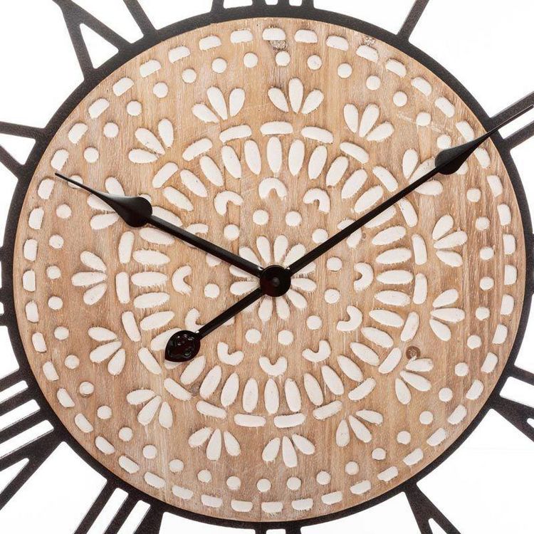 Grosses soldes ???? Pendule Murale Ronde Mirco 67cm Naturel ???? 5 Grosses soldes ???? Pendule Murale Ronde Mirco 67cm Naturel ???? â Image 3