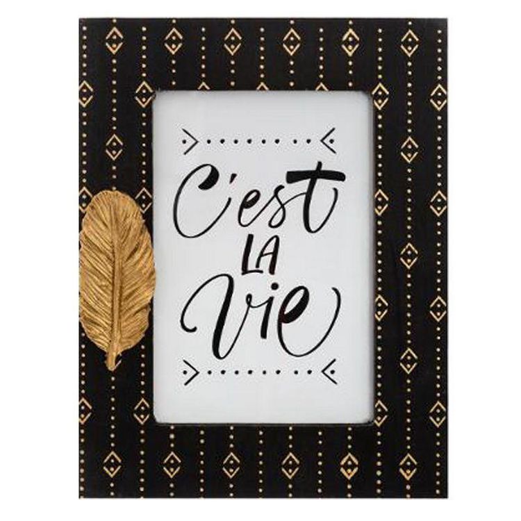 Cadre à Poser Relief Plume 20cm Noir & Or Bon marché ???? Cadre à Poser Relief Plume 20cm Noir & Or ???? -ATMOSPHERA Shop unnamed file 365