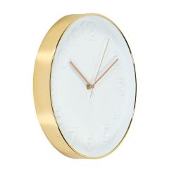 Remise ???? The Home Deco Factory Horloge Ronde Blanche Cuivre D30.5 ????