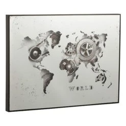 Meilleure affaire 👏 Paris Prix Horloge Murale Déco Mappemonde 80cm Argent 🥰