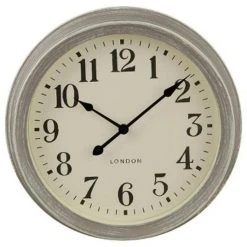 Remise 🔔 Horloge Murale Vintage Brossé 35cm Gris 🧨