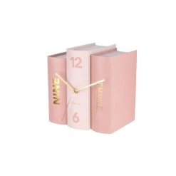Coupon 🎉 Karlsson Horloge à Poser Trompe-l'œil Books - Rose ❤️ -ATMOSPHERA Shop unnamed file 3779