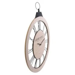 Offres 🤩 The Home Deco Factory Horloge Murale En Bois Vintage Wayne - Diam 46 Cm - Beige 👏 -ATMOSPHERA Shop unnamed file 3784