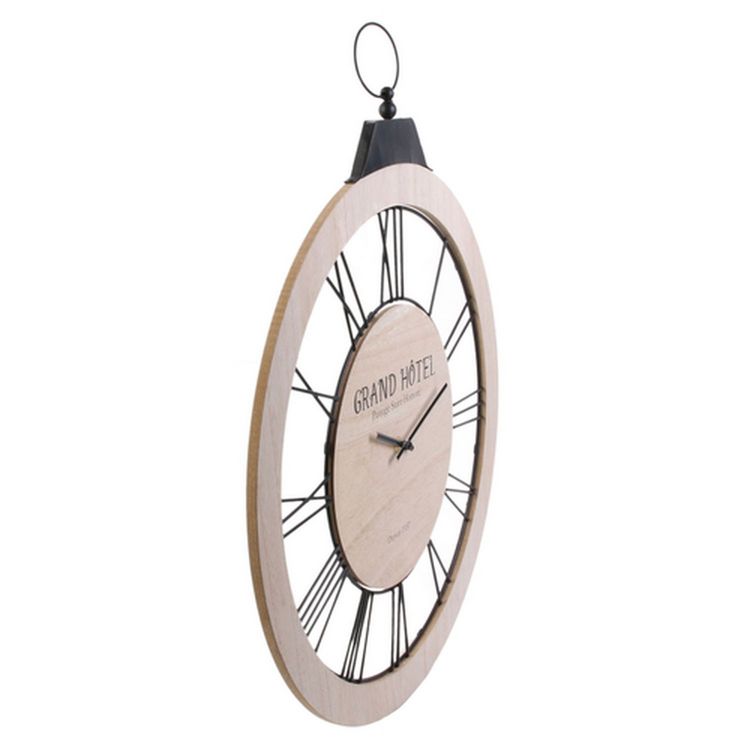 Offres ???? The Home Deco Factory Horloge Murale En Bois Vintage Wayne - Diam 46 Cm - Beige ???? 4 Offres ???? The Home Deco Factory Horloge Murale En Bois Vintage Wayne - Diam 46 Cm - Beige ???? â Image 2